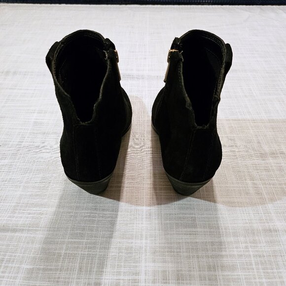 SAM EDELMAN Black Leather Suede Laredo Booties Size 7.5 - Picture 3 of 7